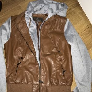 Brown leather jacket